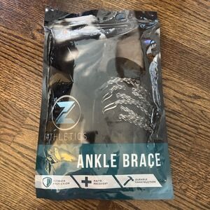 Z ATHLETICS Ankle Brace for Women & Men - Lace Up Adjustable Support Large Grey
